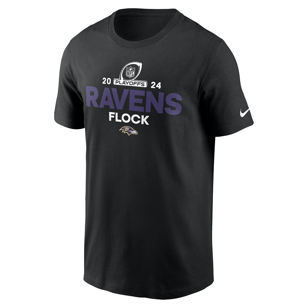 Men's Nike Black Baltimore Ravens 2024 NFL Playoffs T-Shirt