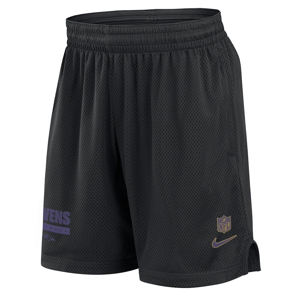 Men's Nike Black Baltimore Ravens 2024 Sideline Performance Mesh Shorts