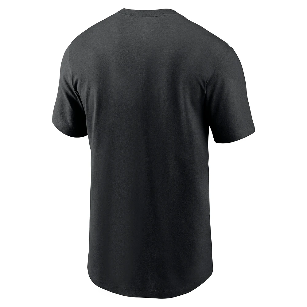 T-shirt essentiel délavé Nike noir Baltimore Ravens pour homme