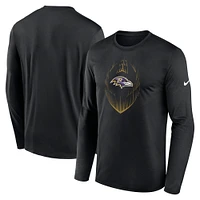 Men's Nike Black Baltimore Ravens Icon Legend Performance Long Sleeve T-Shirt