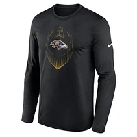 Men's Nike Black Baltimore Ravens Icon Legend Performance Long Sleeve T-Shirt