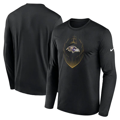 Men's Nike Black Baltimore Ravens Icon Legend Performance Long Sleeve T-Shirt