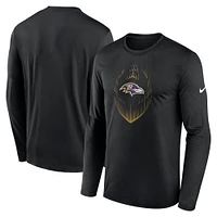 Men's Nike Black Baltimore Ravens Icon Legend Performance Long Sleeve T-Shirt