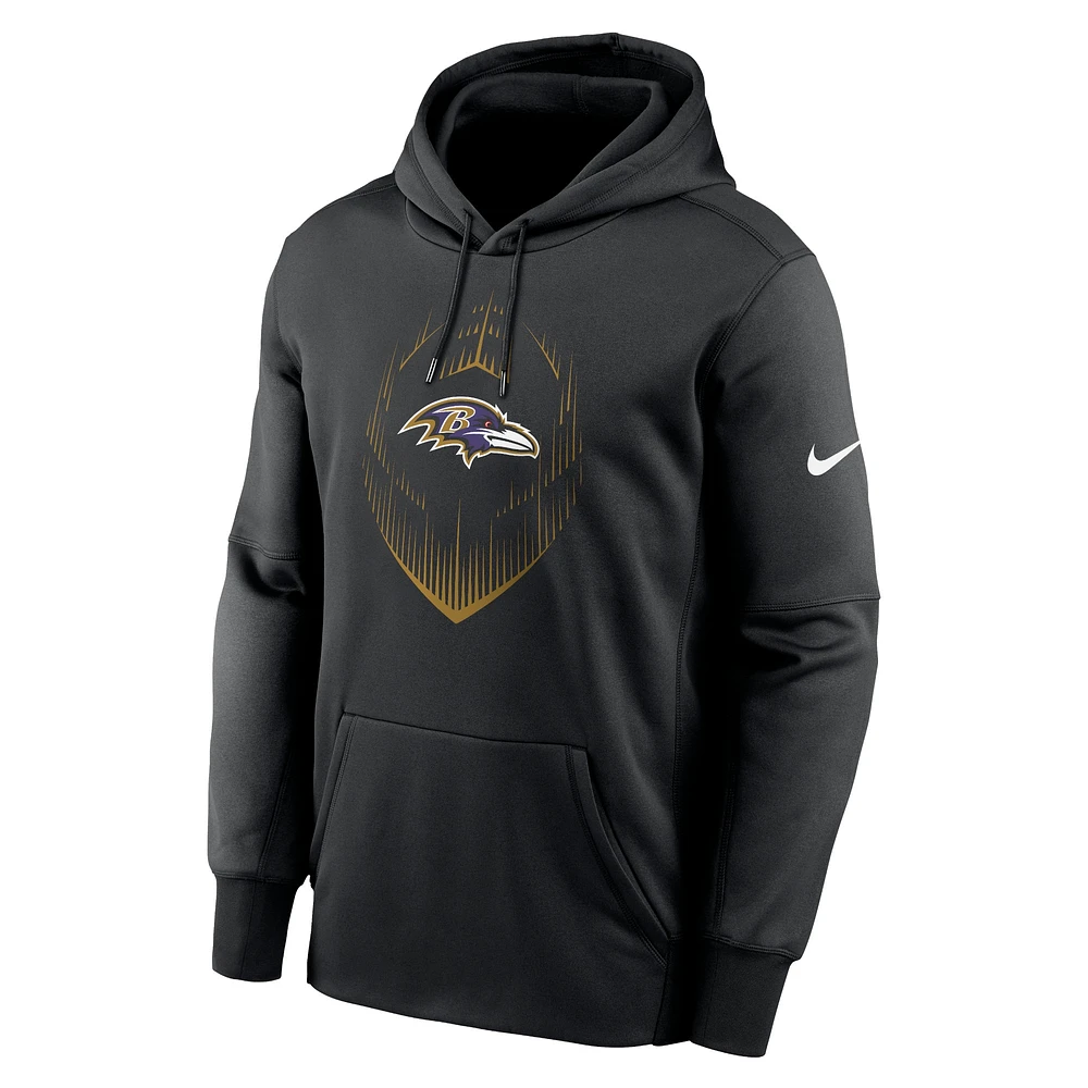 Men's Nike Black Baltimore Ravens Icon Performance Pullover Hoodie