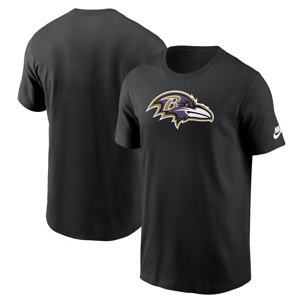 Men's Nike Black Baltimore Ravens Rewind Logo Essential T-Shirt