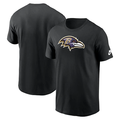 T-shirt essentiel avec logo Nike noir Baltimore Ravens Rewind pour homme