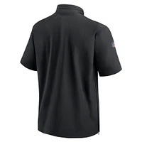 Nike Baltimore Ravens Sideline Coach Veste à capuche manches courtes et fermeture éclair pour homme Noir