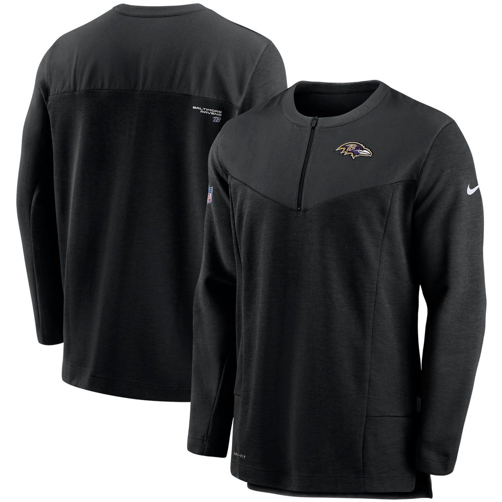 Men's Nike Black Baltimore Ravens Sideline Half-Zip UV Performance Jacket