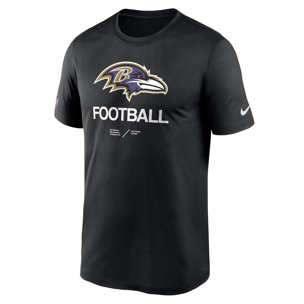 Men's Nike Black Baltimore Ravens Sideline Infograph Performance T-Shirt
