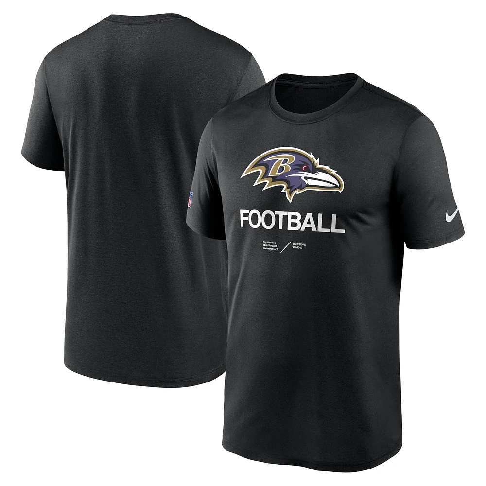 Men's Nike Black Baltimore Ravens Sideline Infograph Performance T-Shirt