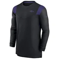 Men's Nike Black Baltimore Ravens Sideline Tonal Logo Performance Player Long Sleeve T-Shirt