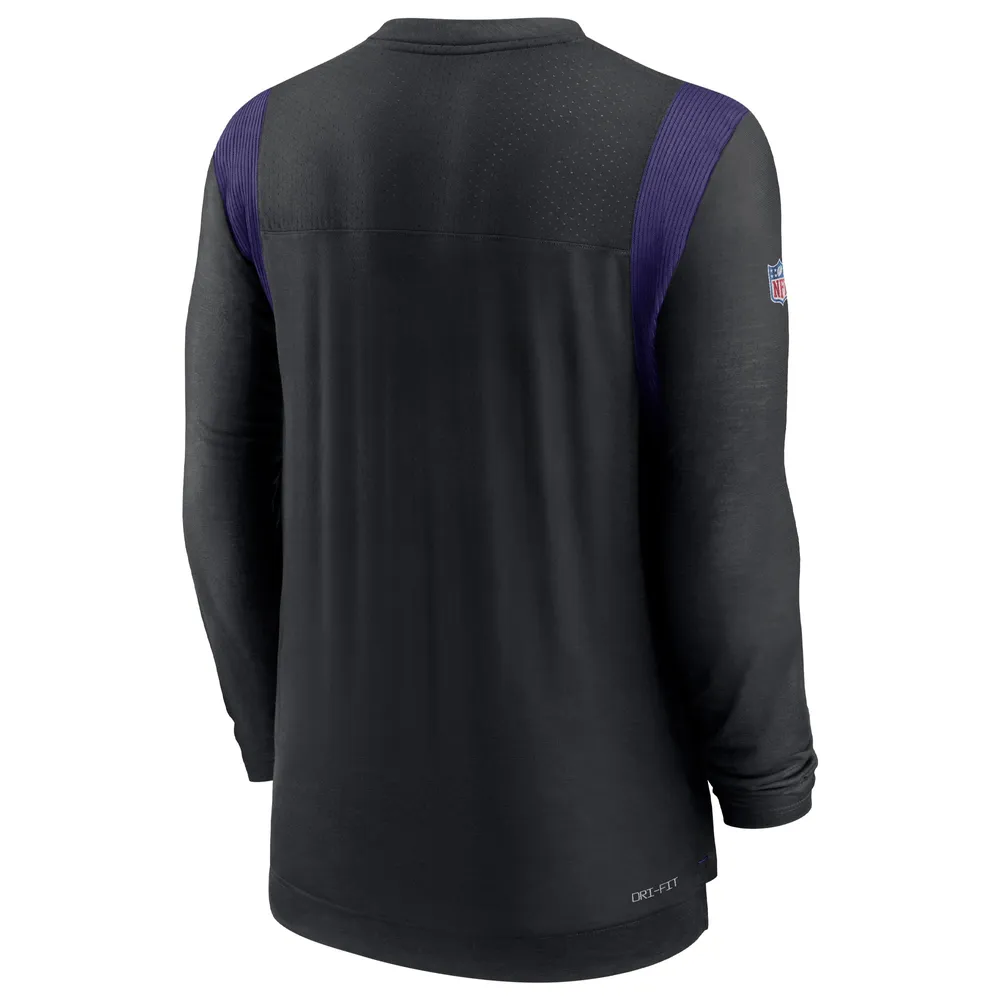 Men's Nike Black Baltimore Ravens Sideline Tonal Logo Performance Player Long Sleeve T-Shirt