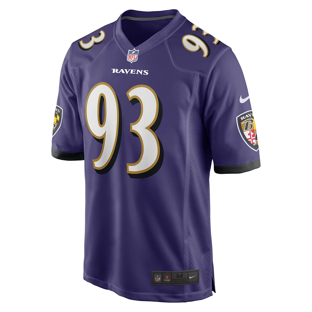 Maillot de match Nike Bravvion Roy violet Baltimore Ravens pour hommes