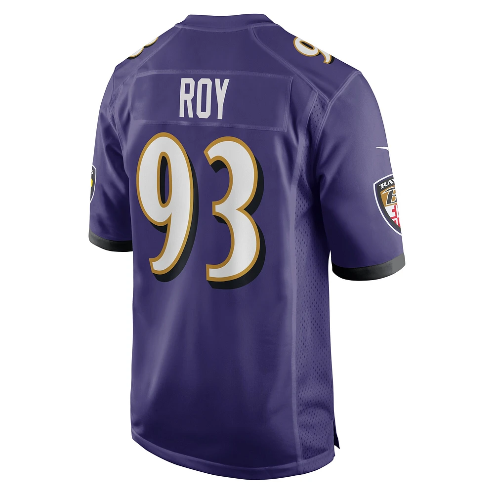 Maillot de match Nike Bravvion Roy violet Baltimore Ravens pour hommes