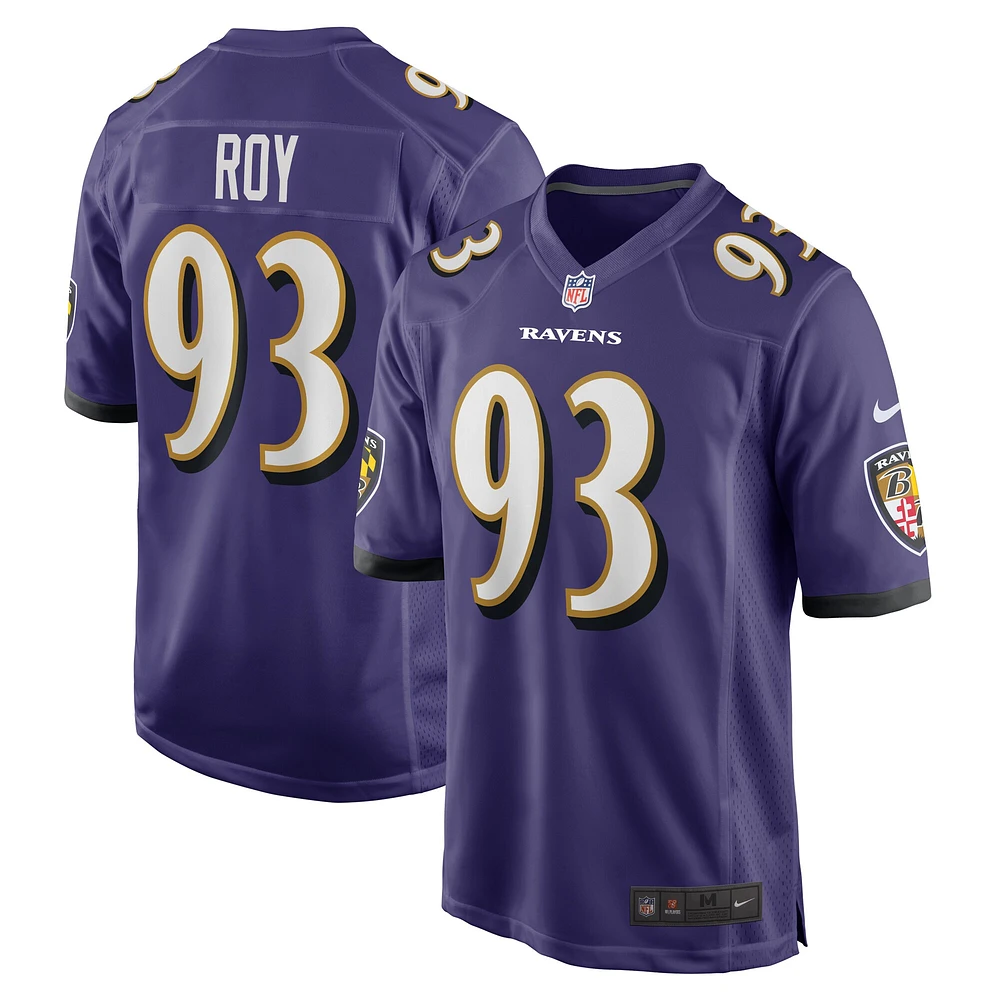 Maillot de match Nike Bravvion Roy violet Baltimore Ravens pour hommes