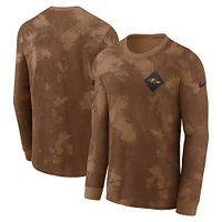 Men's Nike  Brown Baltimore Ravens Salute To Service Long Sleeve T-Shirt