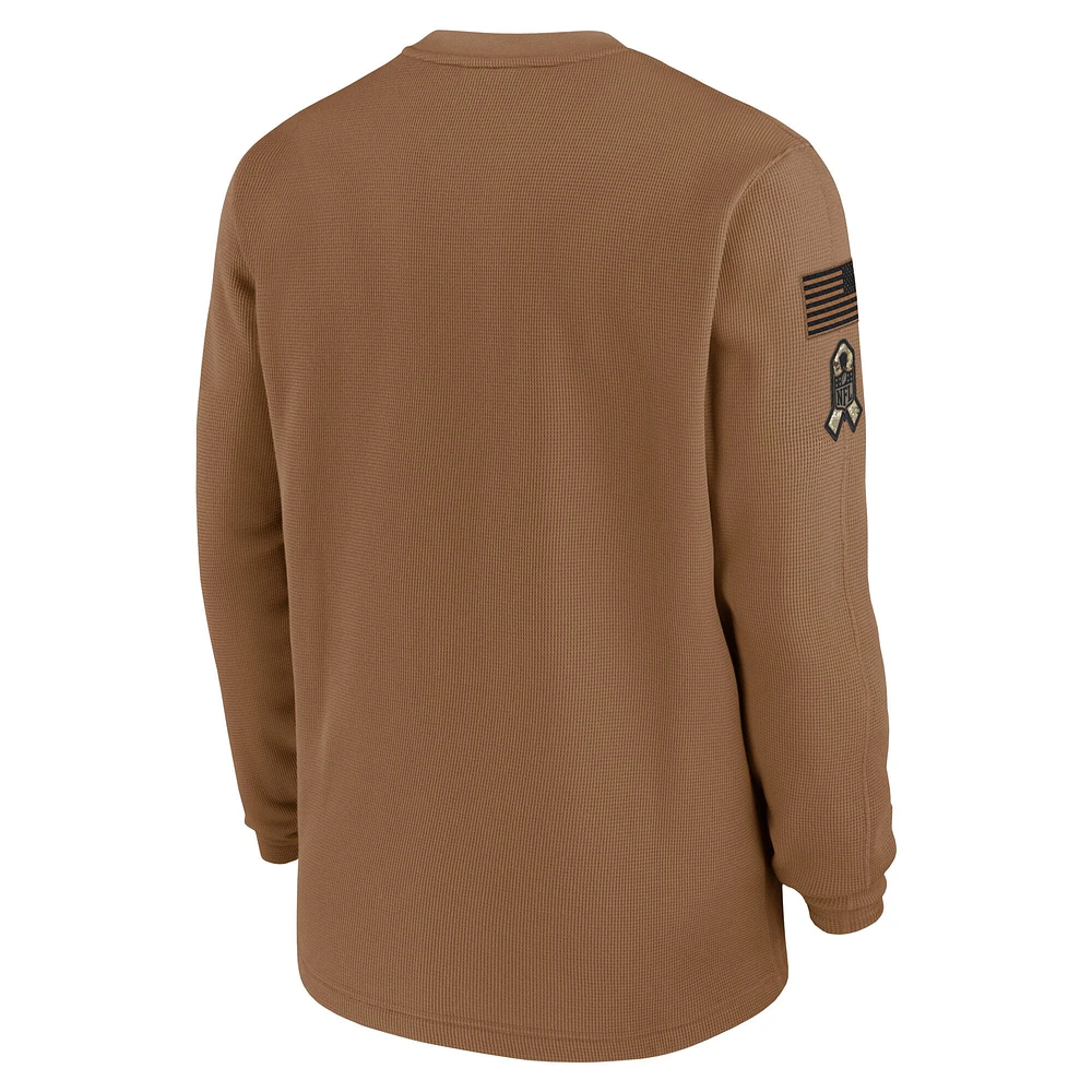 Sweat-shirt à capuche Salute to Service pour homme Nike marron Baltimore Ravens
