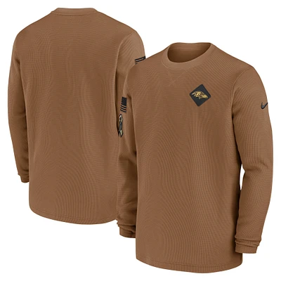 Sweat-shirt à capuche Salute to Service pour homme Nike marron Baltimore Ravens