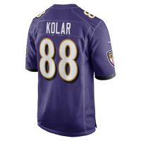 Men's Nike Charlie Kolar Purple Baltimore Ravens Player Game Jersey