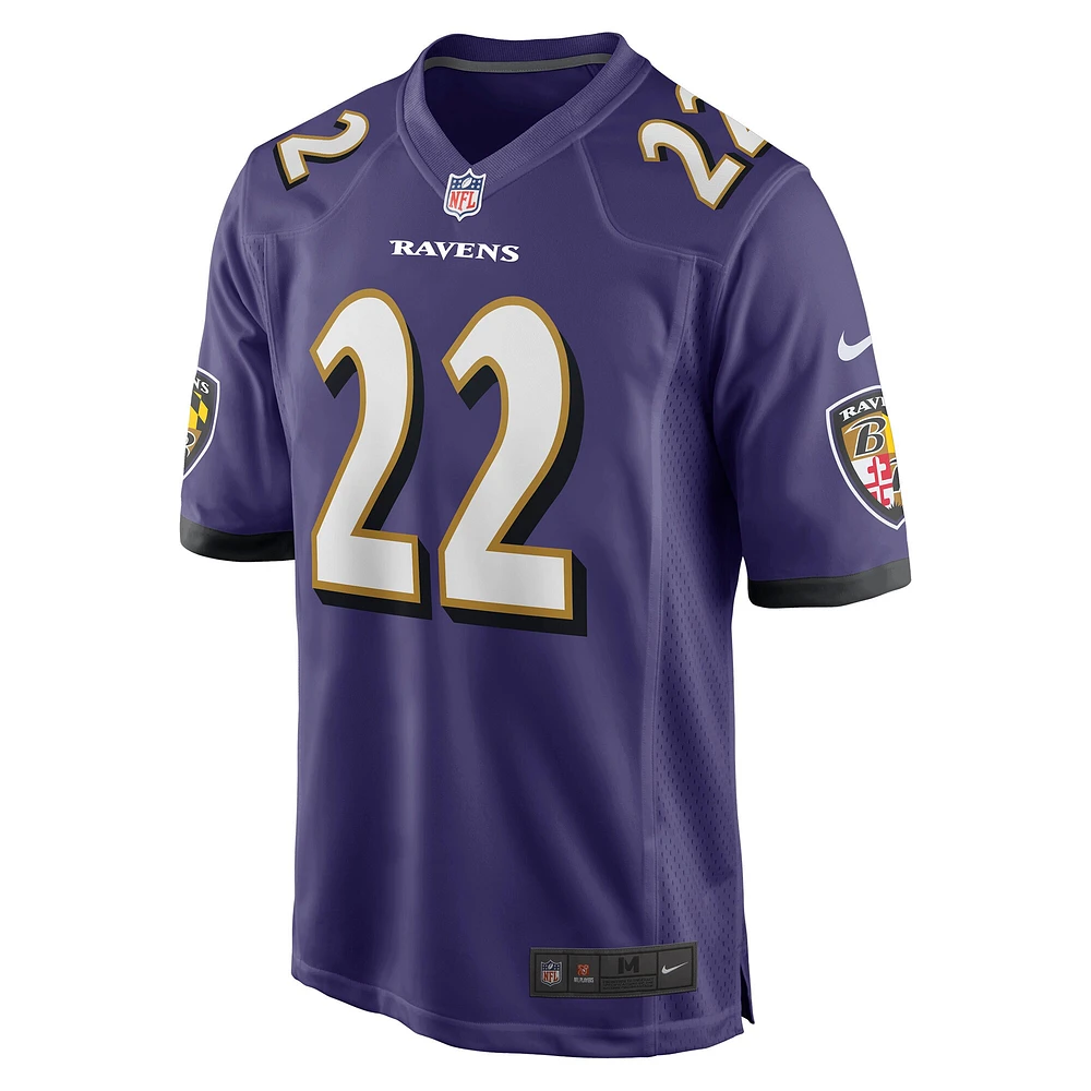 Maillot de match joueur Nike Damarion Williams violet Baltimore Ravens pour hommes