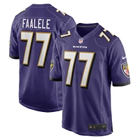 Maillot de match Nike Daniel Faalele pour homme des Ravens Baltimore, violet