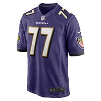 Maillot de match Nike Daniel Faalele pour homme des Ravens Baltimore, violet