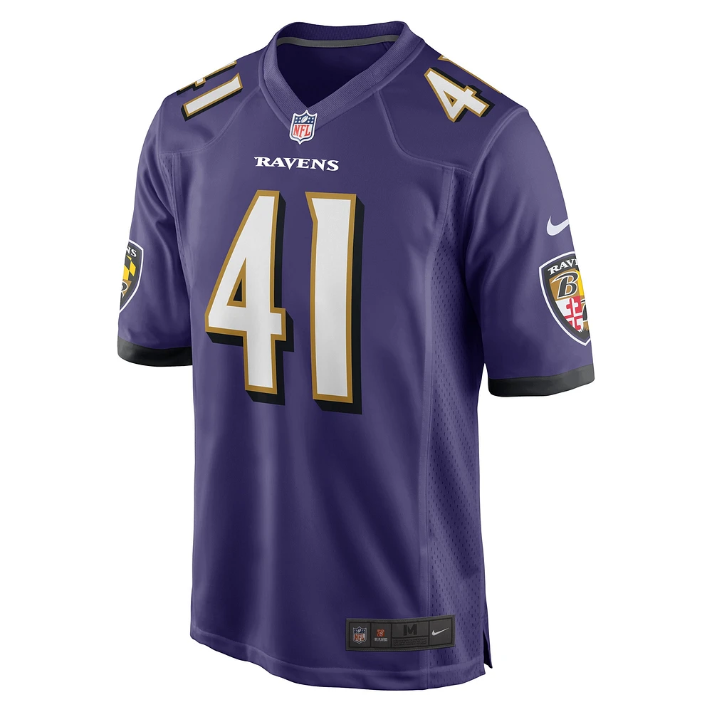 Maillot de joueur match Nike Daryl Worley violet Baltimore Ravens pour hommes