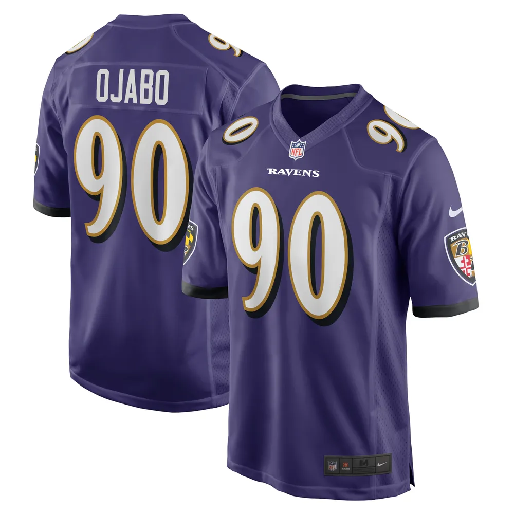 Maillot de match joueur Nike David Ojabo violet Baltimore Ravens pour hommes