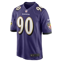 Maillot de match joueur Nike David Ojabo violet Baltimore Ravens pour hommes