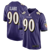 Maillot de match joueur Nike David Ojabo violet Baltimore Ravens pour hommes