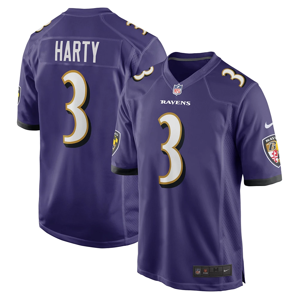 Maillot de match Nike Deonte Harty violet pour homme des Baltimore Ravens