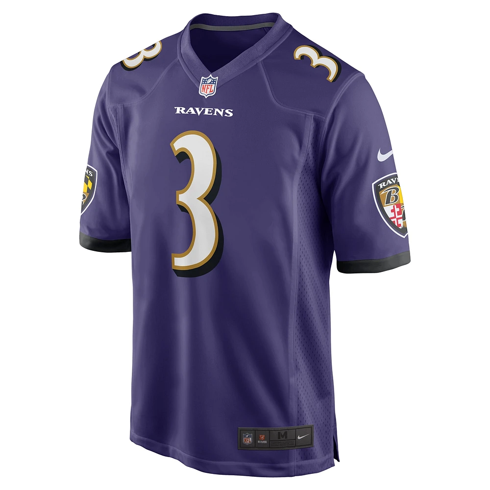 Maillot de match Nike Deonte Harty violet pour homme des Baltimore Ravens