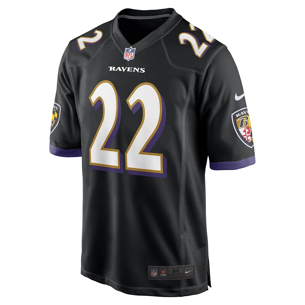 Maillot de match alternatif Nike Derrick Henry pour homme, noir, Baltimore Ravens