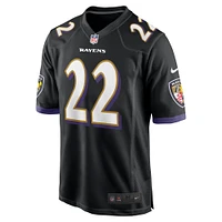 Maillot de match alternatif Nike Derrick Henry pour homme, noir, Baltimore Ravens