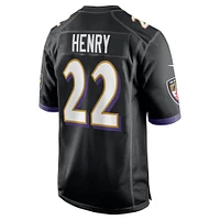 Maillot de match alternatif Nike Derrick Henry pour homme, noir, Baltimore Ravens
