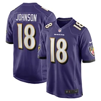 Maillot de jeu Nike Diontae Johnson violet pour homme des Baltimore Ravens