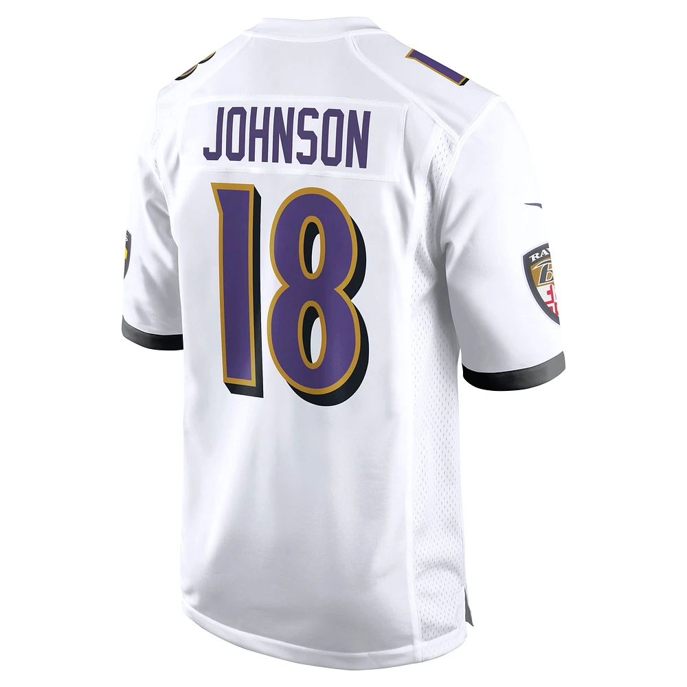 Maillot de jeu joueur Nike Diontae Johnson pour homme, blanc, Baltimore Ravens