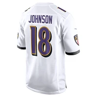 Maillot de jeu joueur Nike Diontae Johnson pour homme, blanc, Baltimore Ravens