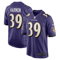 Maillot de match Nike Duron Harmon violet Baltimore Ravens pour hommes