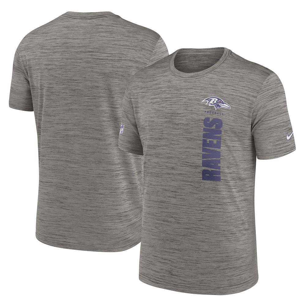 Men's Nike Gray Baltimore Ravens 2024 Sideline Velocity Performance T-Shirt