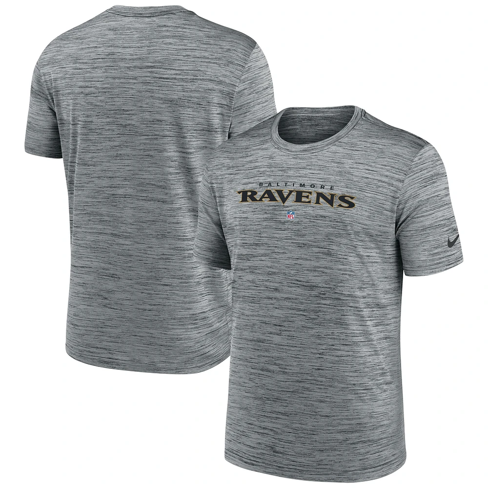 T-shirt Nike Performance Baltimore Ravens Velocity pour homme gris