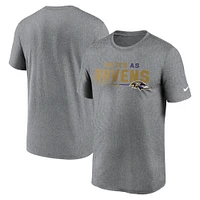 T-shirt de performance Nike pour homme, gris chiné, Baltimore Ravens Legend Team Shoutout