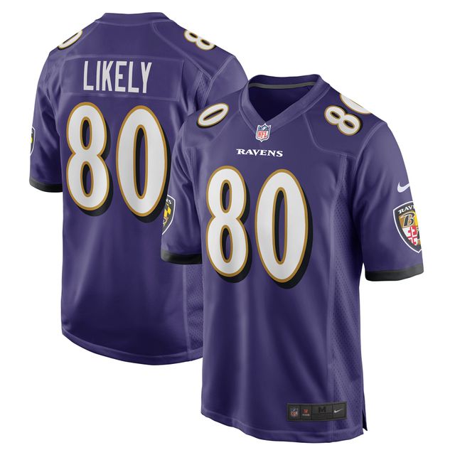 Maillot de match joueur Nike Isaiah Likely Purple Baltimore Ravens pour hommes