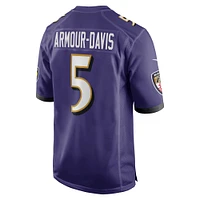 Men's Nike Jalyn Armour-Davis Purple Baltimore Ravens Game Player Jersey