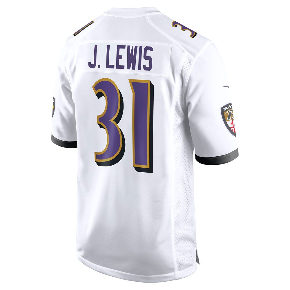 Men's Nike Jamal Lewis White Baltimore Ravens Retired Player Game Jersey