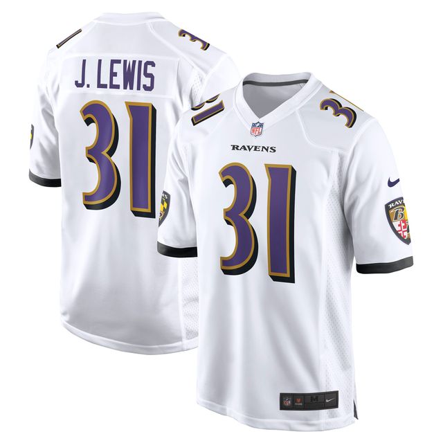 Maillot de match joueur retraité Nike Jamal Lewis des Baltimore Ravens pour homme, blanc