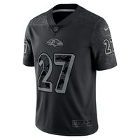 Men's Nike J.K. Dobbins Black Baltimore Ravens RFLCTV Limited Jersey