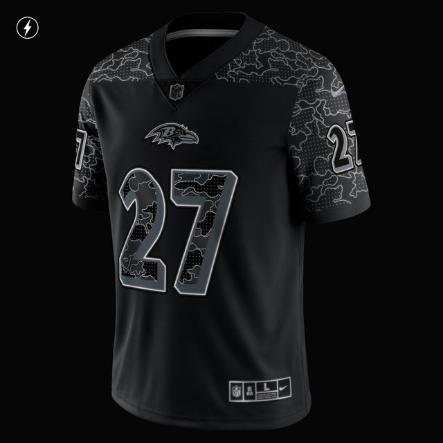 Nike J.K. pour hommes Maillot Dobbins noir Baltimore Ravens RFLCTV limité