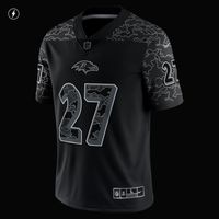 Men's Nike J.K. Dobbins Black Baltimore Ravens RFLCTV Limited Jersey