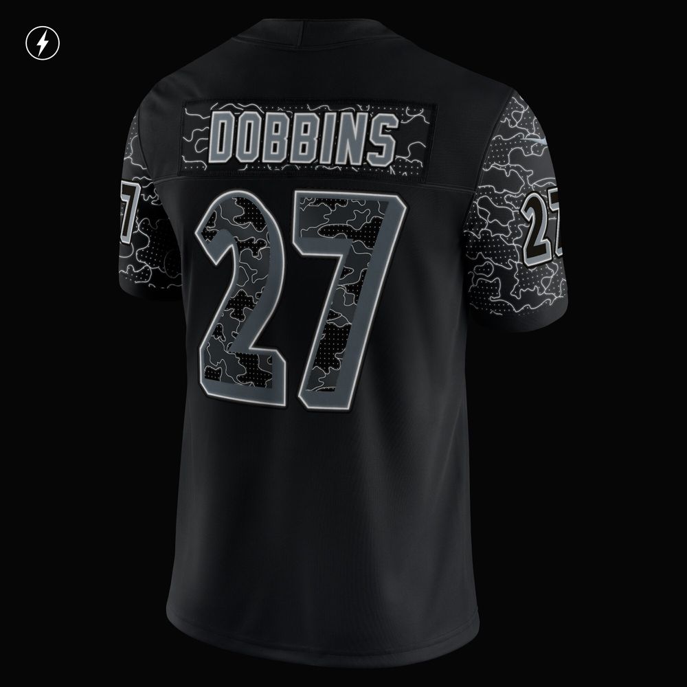 Men's Nike J.K. Dobbins Black Baltimore Ravens RFLCTV Limited Jersey